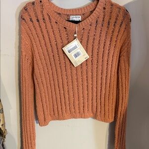 Frank And Oak open work cotton Sweater NWT